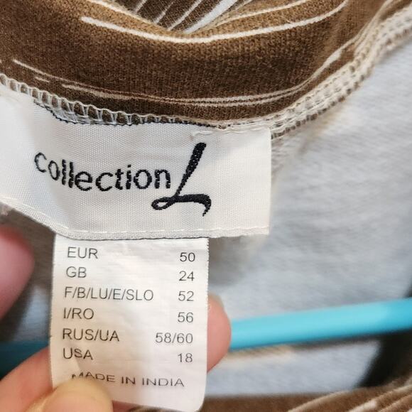 Collection L Long Sleeve Pullover Cowl Neck Sweatshirt Brown Athleisure Size 18 - Picture 5 of 6